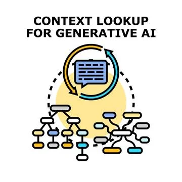 Context lookup process for generative artificial intelligence Stock Illustration