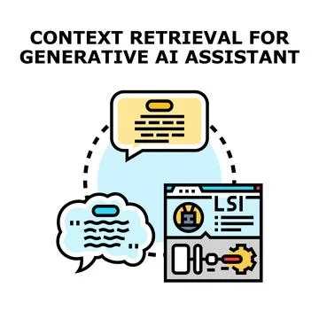 Context retrieval for generative ai assistant system Stock Illustration