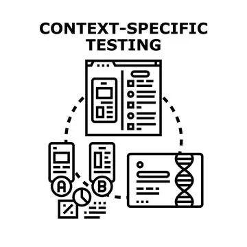 Context specific testing concept vector analyzing application 库存插图