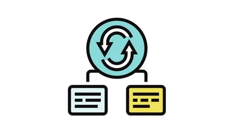 Context switching time management color icon animation Vidéo 326103574