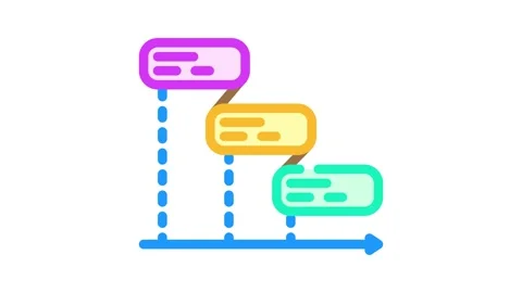 Context switching time management color icon animation Vidéo 327264893