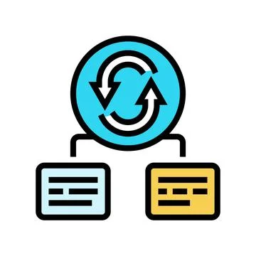 Context switching time management color icon vector illustration Illustration