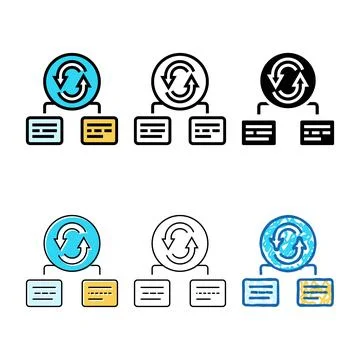 Context switching time management color icon vector styles Ilustración de archivo