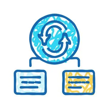 Context switching time management icon doodle illustration Illustration