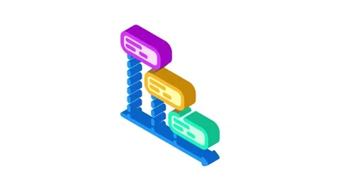Context switching time management isometric icon animation Vidéo 327287114