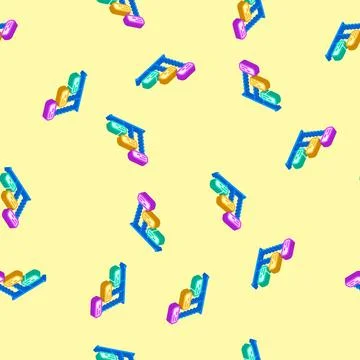 Context switching time management isometric icon seamless pattern Illustration