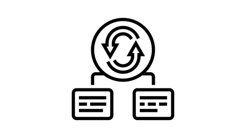 Context switching time management line icon animation Vidéo 326130213