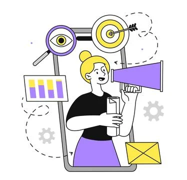 Contextual advertising targeting vector simple Stock Illustration