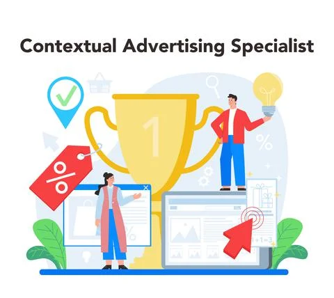 Contextual advertsing and targeting concept. Marketing campaign Stock Illustration