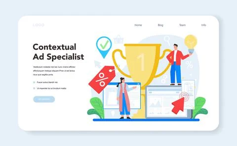 Contextual advertsing and targeting web banner or landing page Stock Illustration