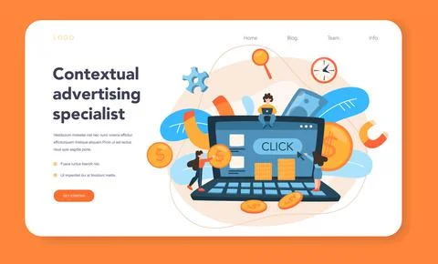 Contextual advertsing web banner or landing page. Marketing campaign Stock Illustration