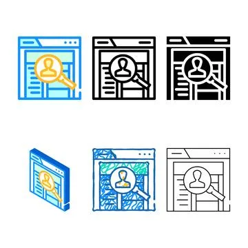 Contextual forms inquiry ux ui design color icon vector Stock Illustration