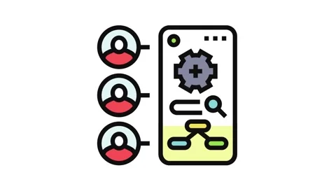 Contextual inquiry ux ui design color icon animation Stock Footage 326102542