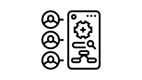 Contextual inquiry ux ui design line icon animation Stock Footage 326129737