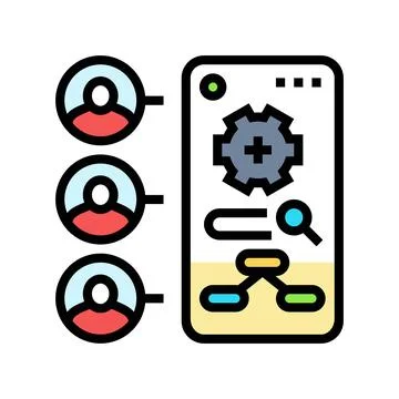 Contextual inquiry ux ui design color icon vector illustration Illustrazione stock