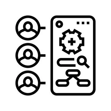 Contextual inquiry ux ui design line icon vector illustration 스톡 일러스트