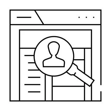 Contextual inquiry ux ui design line icon vector illustration Stock Illustration