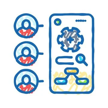 Contextual inquiry ux ui design icon doodle illustration Stock Illustration