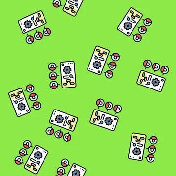 Contextual inquiry ux ui design vector seamless pattern Stock Illustration