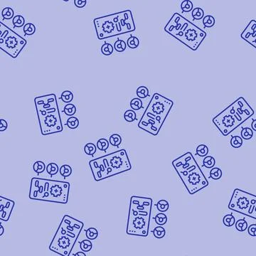 Contextual inquiry ux ui design line seamless pattern Stock Illustration