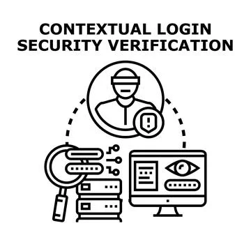 Contextual login security verification process Illustrazione stock