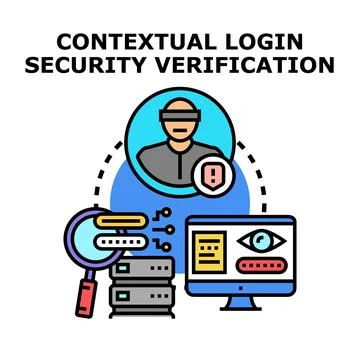 Contextual login security verification process Stock Illustration