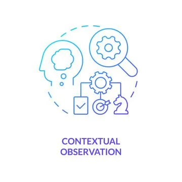 Contextual observation blue gradient concept icon Stock Illustration