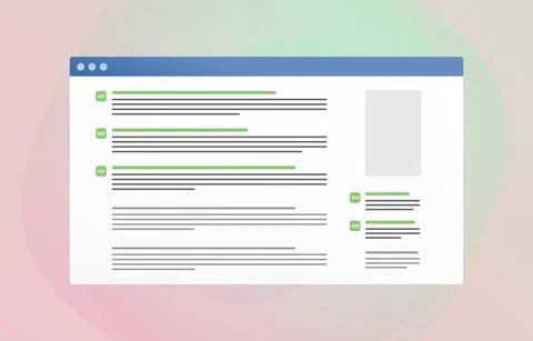 Contextual Targeting Display Advertising flat vector icon. Online marketing on Illustrazione stock