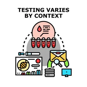 Contextual testing varying for different applications Stock Illustration