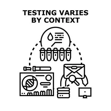 Contextual testing varying for different applications Illustrazione stock