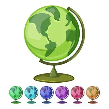 Continent globe cartoon vector graphic sign color Ilustración de archivo