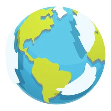 Continent globe map icon cartoon vector. International travel Stock Illustration