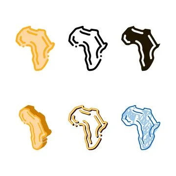 Continent icon vector outline multistyle Ilustración de archivo