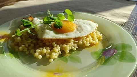 Continental breakfast with eggs. Stock Footage 236643610