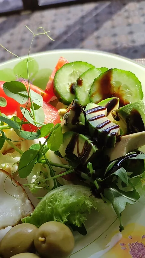 Continental breakfast with eggs. Stock Footage 237799474