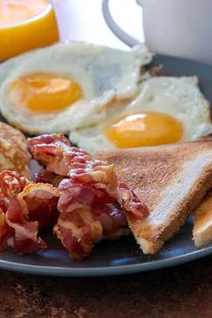 Continental breakfast on a plate Stock Photos