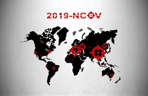 Continental coronavirus distribution map Foto stock