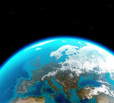 Continental Europe viewed from outer space Иллюстрация