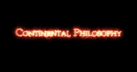 Continental Philosophy written with fire. Loop Stock Footage 145870463