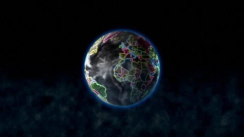 The continents are visible through the clouds Stock Footage 128233053