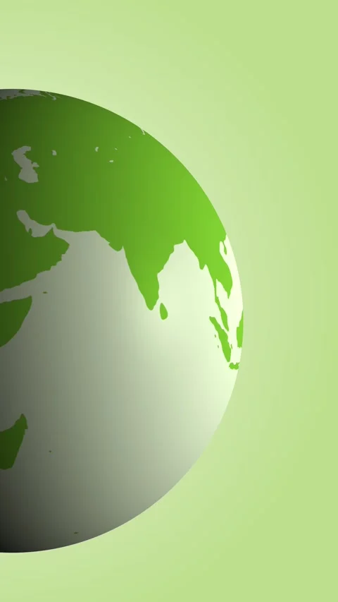 Continents highlighted in green rotating on planet earth, in seamless looping Stock Footage 308151121