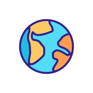 Continents icon vector. Isolated contour symbol illustration Stock Illustration