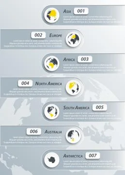 Continents infographic Stockillustratie