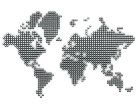 Continents made from silver balls Stock Illustration