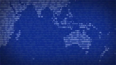 Continents of Oceania and Asia on a binary world map. Digital number Video stock 195716805