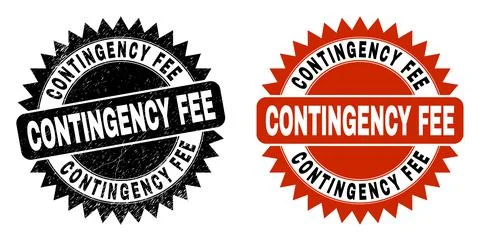 CONTINGENCY FEE Black Rosette Stamp with Distress Texture Stock Illustration