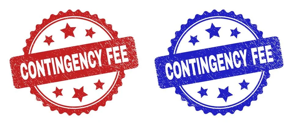 CONTINGENCY FEE Rosette Seals Using Grunged Style Stock Illustration