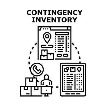 Contingency inventory management planning and logistics concept Stock Illustration