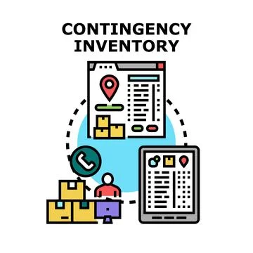 Contingency inventory management planning and logistics concept Illustrazione stock