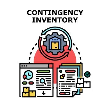 Contingency inventory planning maintaining warehouse stock supply chain Illustrazione stock